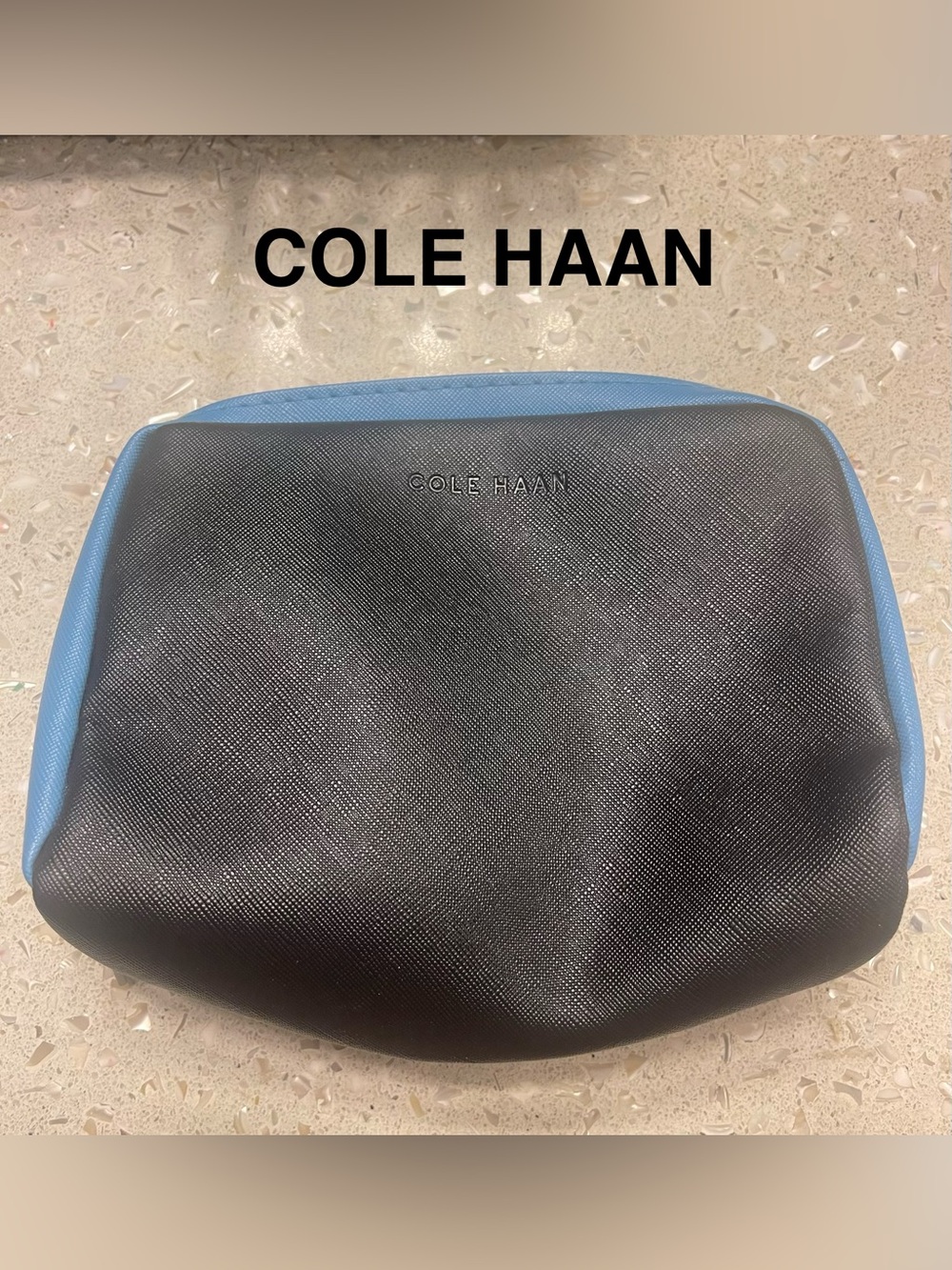 Cole Haan Black with Light Blue Trim Men's Toiletry Case